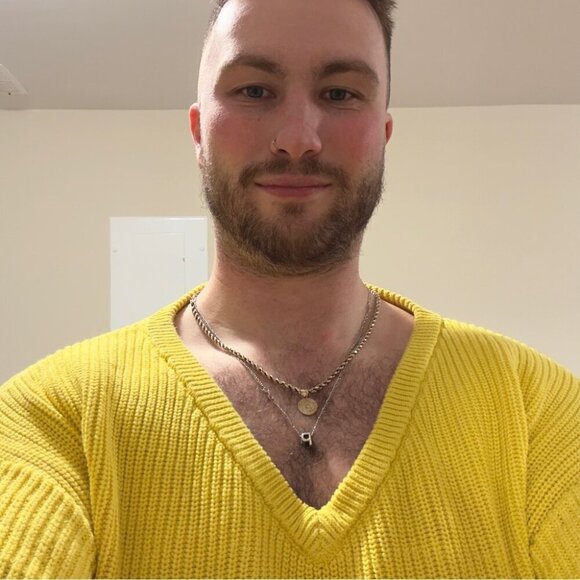 Balenciaga Paris Yellow V Neck Oversized Heavy Knit Sweater Men's Size XS/34 EU - Picture 16 of 16